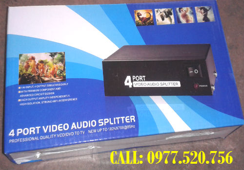 Bộ chia AV 4 cổng ( Bộ chia AV 1 ra 4) MT-viki MT-104AV